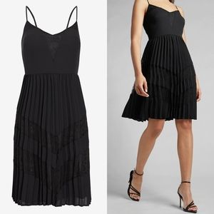 Pleated Lace Pieced Dress